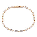 3W1714 - Rose Gold Brass Bracelet with AAA Grade CZ in Clear