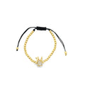 Adjustable Bead Bracelet With King Queen Crown Charm (I144-145)