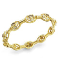 LO4336 - Gold Brass Bangle with Synthetic  in Brown